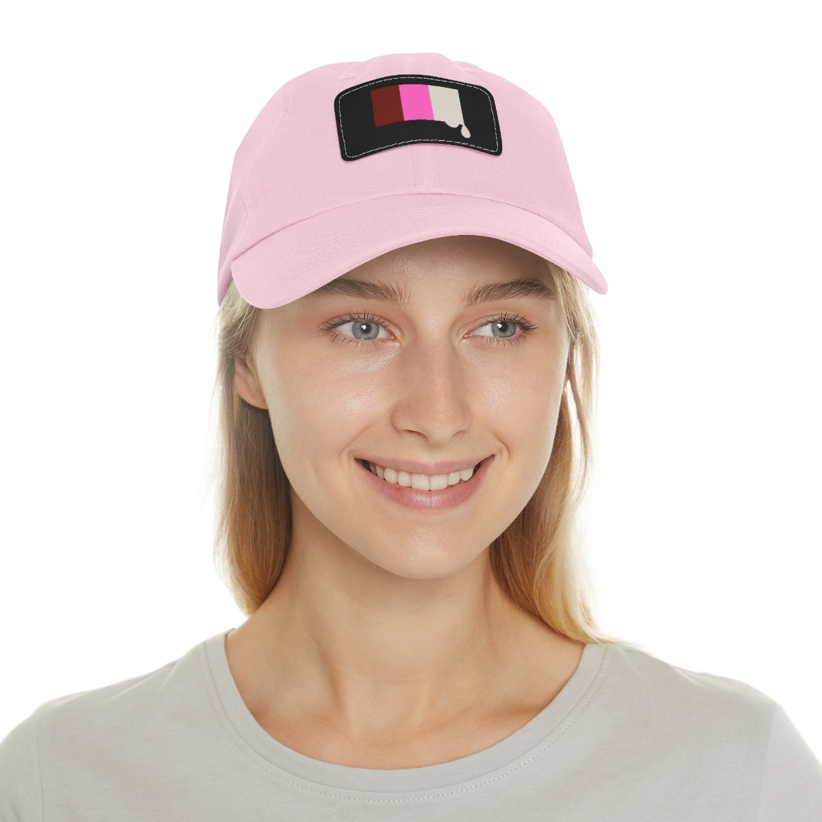 Neopolitan Drip Dad Hat with Leather Patch