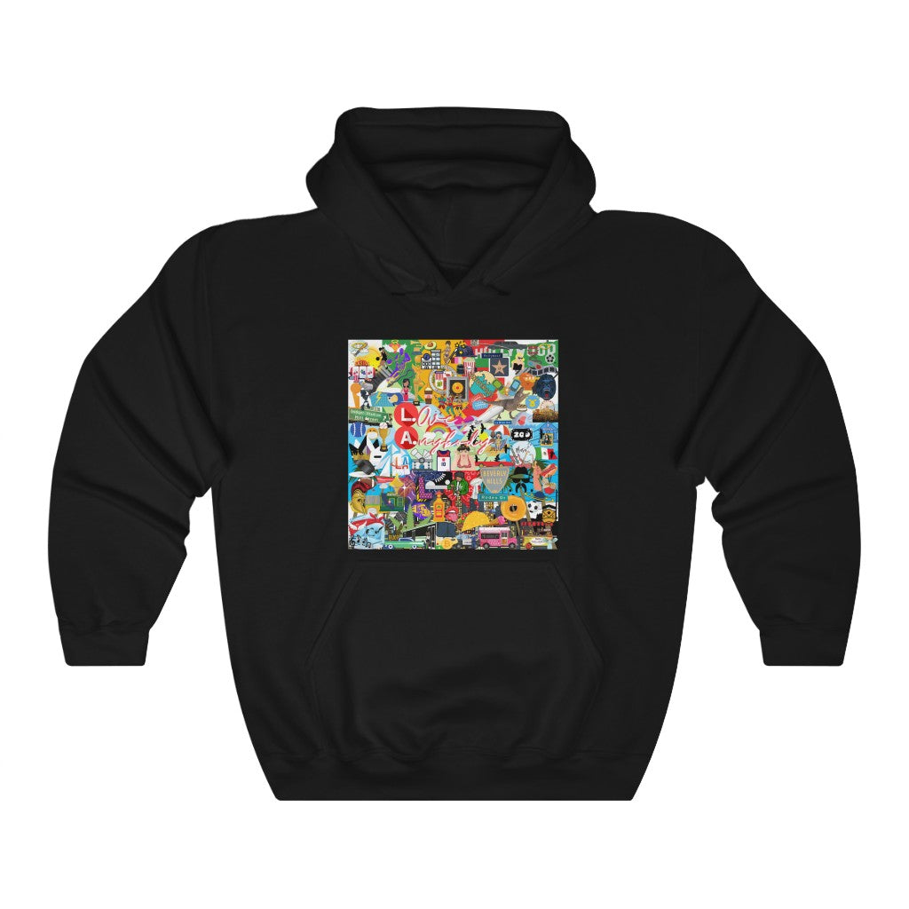 ND City Series L.A. Mural/Collage Unisex Heavy Blend™ Hooded Sweatshirt