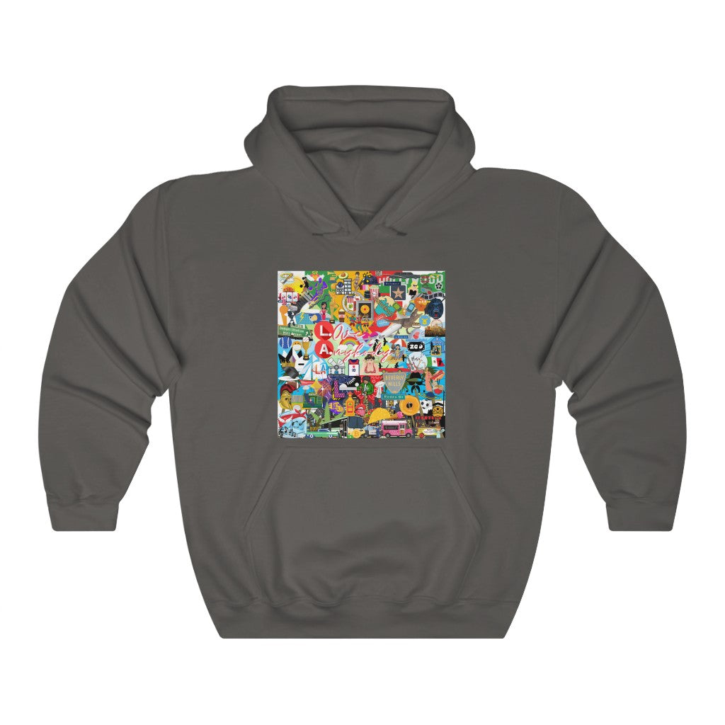 ND City Series L.A. Mural/Collage Unisex Heavy Blend™ Hooded Sweatshirt