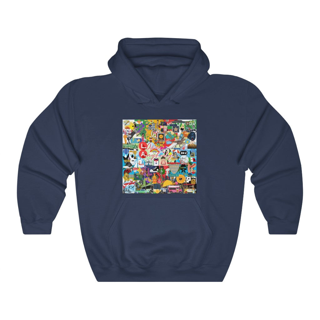 ND City Series L.A. Mural/Collage Unisex Heavy Blend™ Hooded Sweatshirt