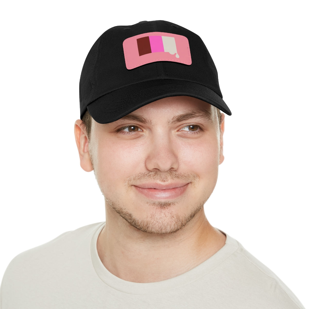 Neopolitan Drip Dad Hat with Leather Patch