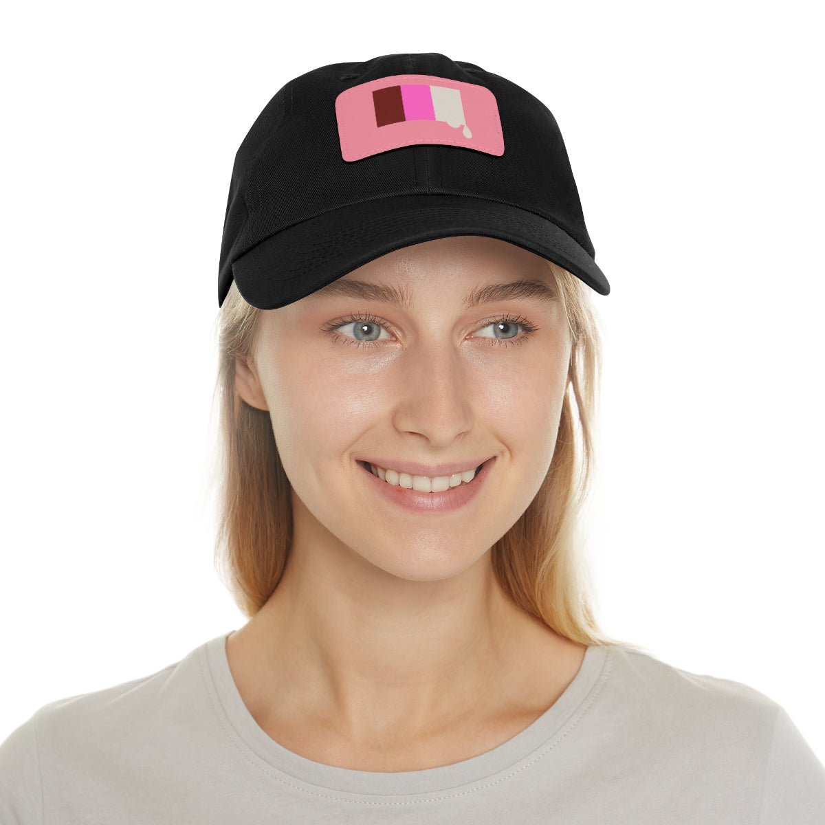 Neopolitan Drip Dad Hat with Leather Patch