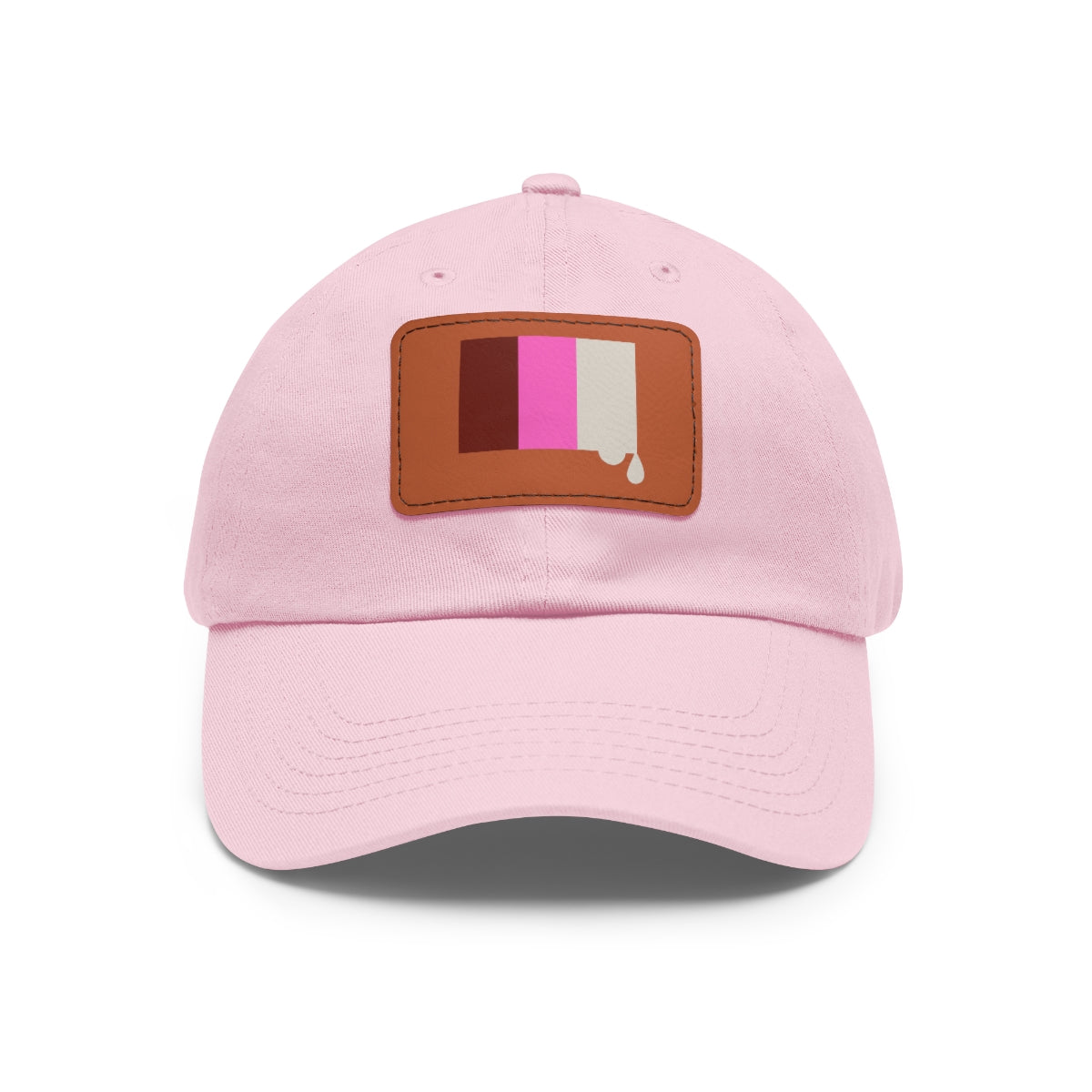 Neopolitan Drip Dad Hat with Leather Patch