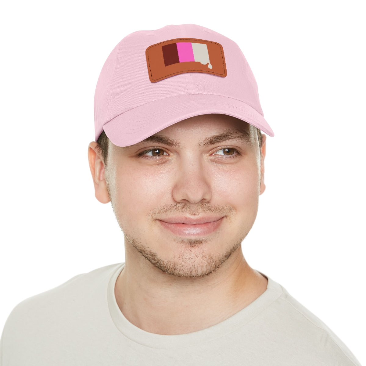 Neopolitan Drip Dad Hat with Leather Patch