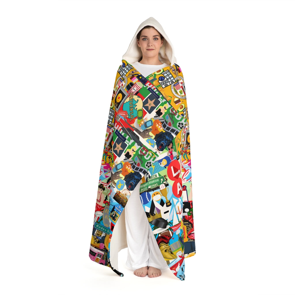 ND City Series L.A. Mural Hooded Sherpa Fleece Blanket