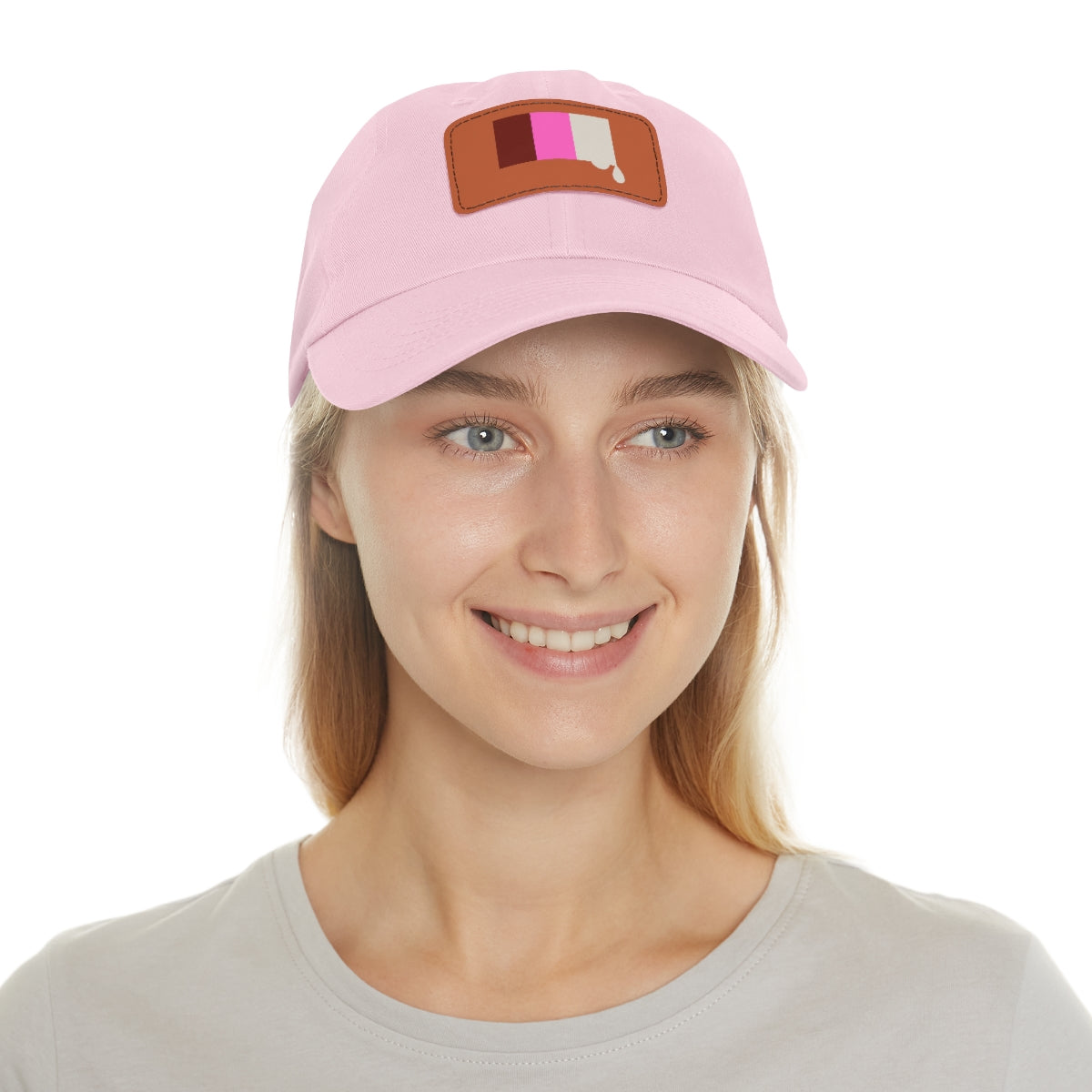 Neopolitan Drip Dad Hat with Leather Patch