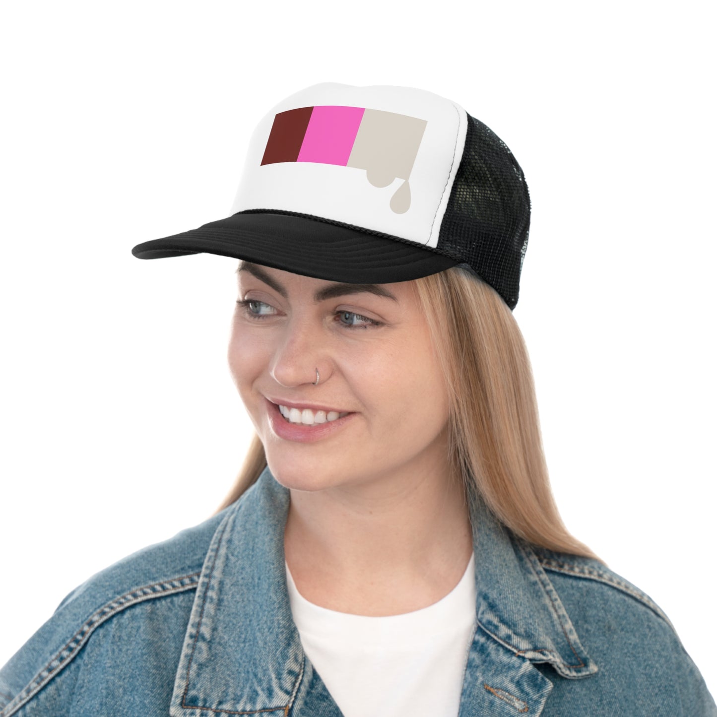 Neopolitan Drip Tri Color Big Logo Trucker Cap