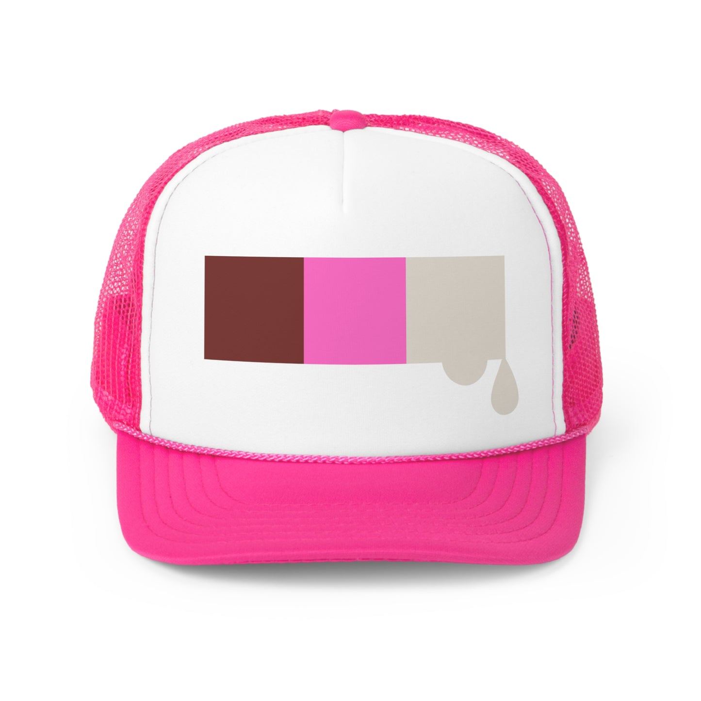 Neopolitan Drip Tri Color Big Logo Trucker Cap