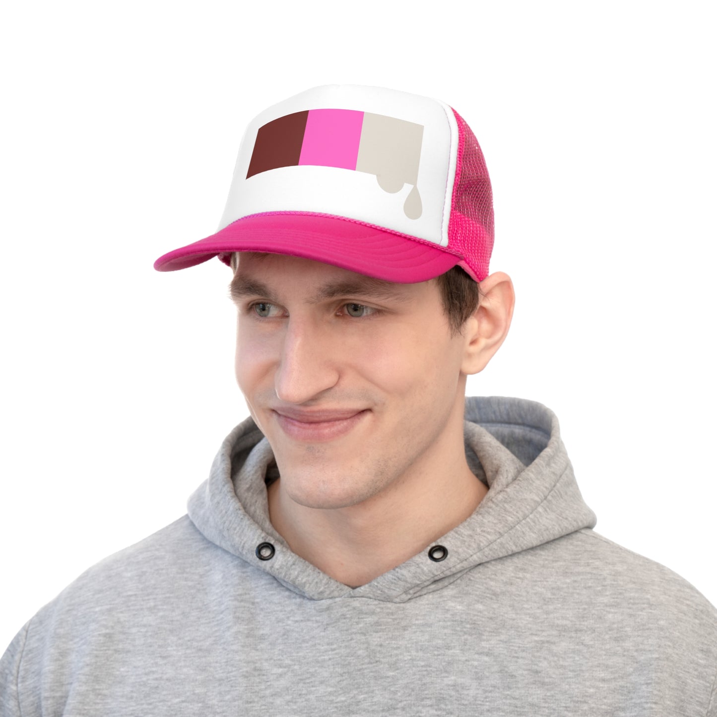 Neopolitan Drip Tri Color Big Logo Trucker Cap