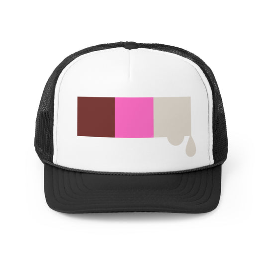 Neopolitan Drip Tri Color Big Logo Trucker Cap