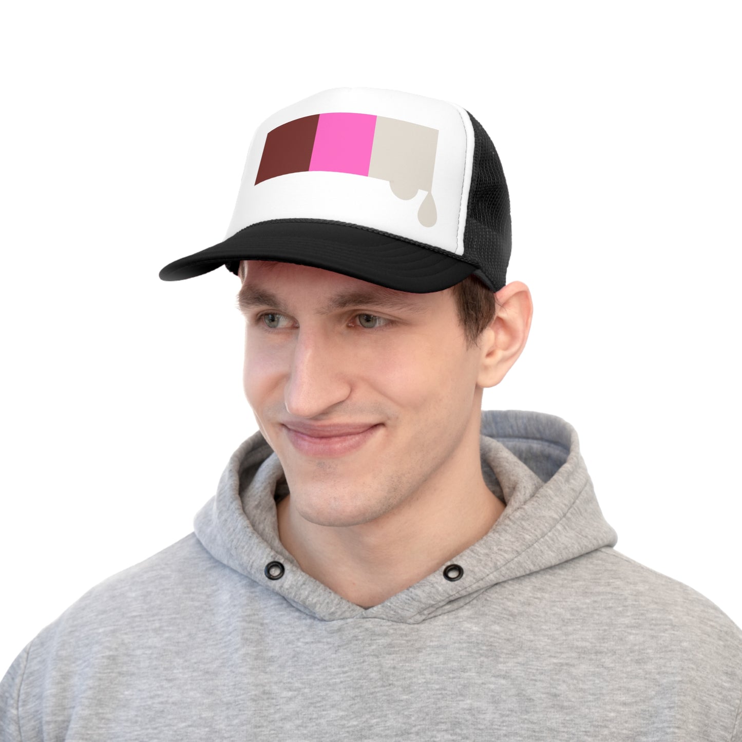 Neopolitan Drip Tri Color Big Logo Trucker Cap
