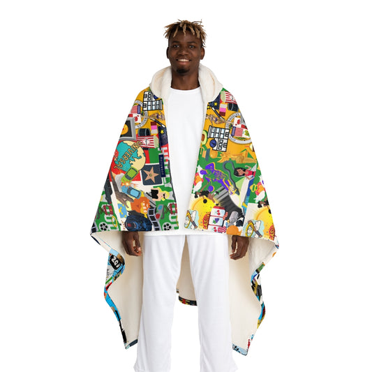 ND City Series L.A. Mural Hooded Sherpa Fleece Blanket