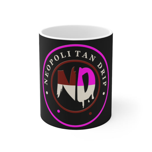 Neopolitan Drip Logo Ceramic Mug 11oz
