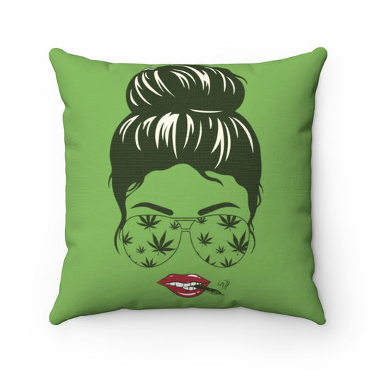 Stoner Girl Spun Polyester Square Pillow