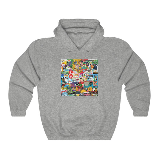 ND City Series L.A. Mural/Collage Unisex Heavy Blend™ Hooded Sweatshirt